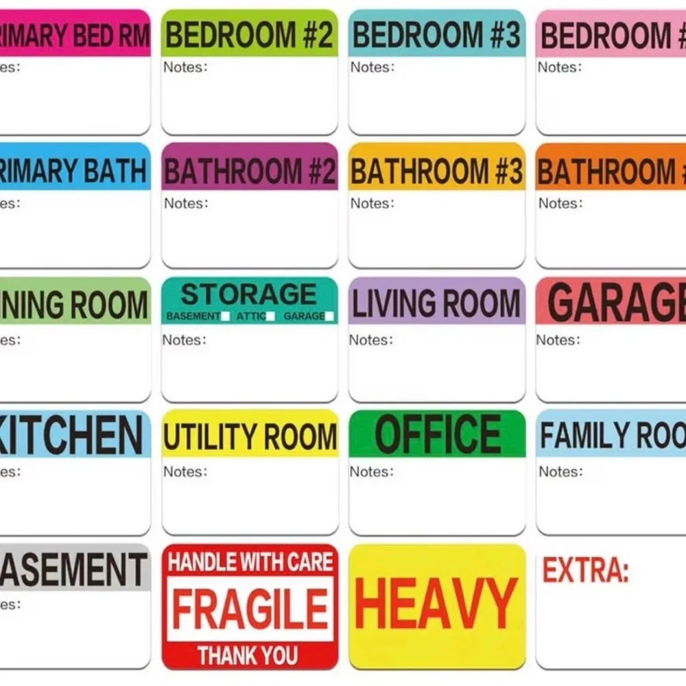 Colorful Room Label Stickers
